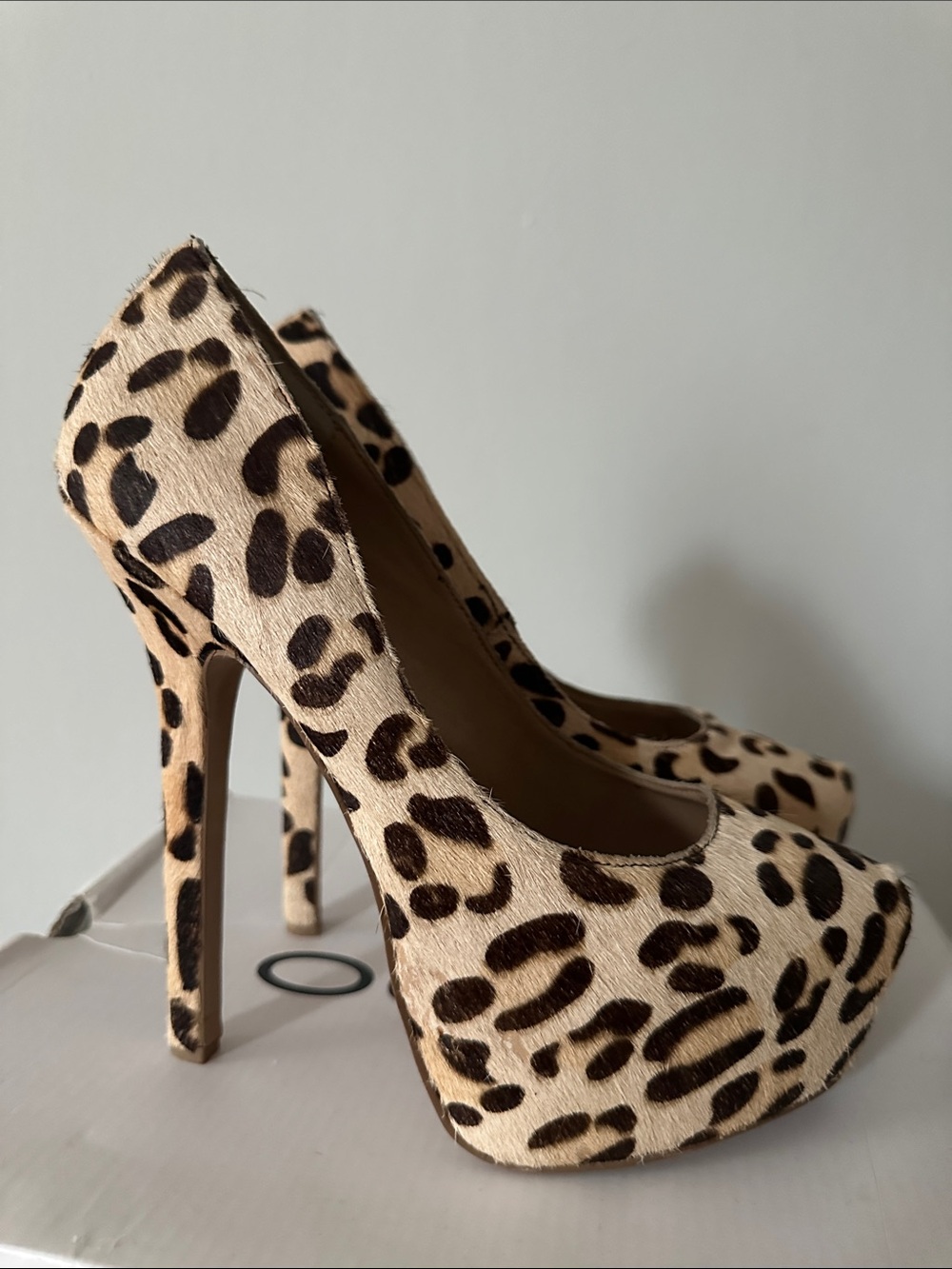 Steve Madden Leopard Print Platform Stiletto Pumps - Beige/Brown